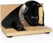 Brvclon Manual Bread Slicer Adjustable Thickness, Hand Crank Bread Slicer for Homemade Sourdough Bread with Scale Line & Suction Cup & Metal Guide,Quality Solid Wood Base