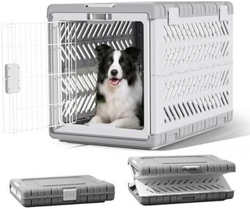 36 in Handle Basic Dog Crate for Indoor Use, Pet Kennel Cage, Light Grey