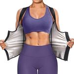 Junlan Sauna Suit for Women Waist Trainer Vest for Women Sweat Tank Top Shaper for Women with Zipper (Black, Small)