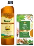 Dabur Cold Pressed Mustard Oil 1L & Dabur Vedic Detox Kahwa Green Tea - 25 Teabags