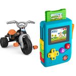 Fisher-Price Harley-Davidson Toddler Tricycle Tough Trike Bike + Laugh & Learn Lil' Gamer (English & French Edition) Educational Toy Bundle