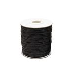 Realm Waxed Cord Cotton - Bracelets, Necklaces, Jewellery Thread, Shamballa Macrame (1mm Black - 5m)