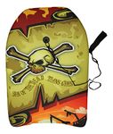 Koopp 25" Boogie Board Bodyboard Surf Board Float for Kids with Leash & Leash Plug - Lightweight and Durable Foam Board for Kids/Teenagers - Perfect for Beach, Ocean and Pool Fun - Skull