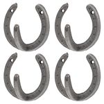 DOITOOL Vintage Office Decor 4Pcs Cast Iron Wall Hooks, Horseshoe Shaped Wall Hanger Coat Hooks Vintage Wall Hooks Decorative Wall Hangers for Hanging Metal Hangers Heavy Duty