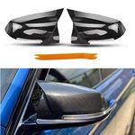 Car Wing Mirror Covers Caps, Replacement Rearview Side Mirror Covers Replacement For F20 F22 F23 F30 F31 F32 F33 F36 F87 M2 X1 E84 (Carbon Fiber)