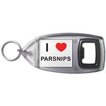 I Love Heart Parsnips - Plastic Bottle Opener Key Ring