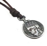 Jirong Brown Leather and Alloy Pendant Adiustable Necklace Mens Necklace Unisex Necklace Cool Necklace Pl231