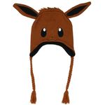 Bioworld Pokemon Eevee Cosplay Fleece Lined Laplander Beanie Cap Hat for Men Women OSFM Brown, Brown, One size