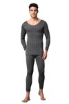 Wearslim® Men’s Cotton Quilted Winter Lightweight Thermal Underwear for Men Long Johns Set with Fleece Lined Soft Tailored Fit Warmer - Black (3XL)