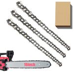 3 Pack Chainsaw Chain for 16 Inch (40cm) Bar, 56 Drive Links, 3/8"LP Pitch, 0.050" Gauge, Replacement Chain fits for Oregon Titan TTL758CHN, Einhell GH-EC 2040, McCulloch, Black & Decker Chainsaws