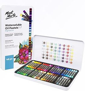 MONT MARTE Pasteles al Oleo Set – 48 Piezas – Pasteles solubles en Agua– Colores Intensos, Alta Pigmentación – Ideal para Pintar y Dibujar
