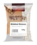 Harry Harvey Kibbled Onions 450g Dried Flakes Dehydrated Seasoning, minced, shredded, Chopped, Minced for cooking, hot dogs, burgers and curry