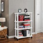 YouCopia Book Self – 4 Layer Portable Book Shelf, Kids Books Racks for Home Plastic, Bookshelf for Home, Book Shelves, Book Stand, Book Organizer, Book Rack for Study Room/Library/Bedroom White