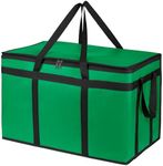 Bodaon Insulated Food Delivery Bag, XXXL Pizza Delivery Bags for Hot/Cold Food, Commercial, Large Capacity Reusable Warming Bag, Catering Cooler Bag for Delivery, Warmers for Parties (Green, 1Pk)