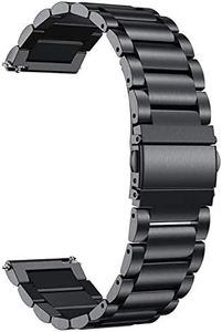 ACM Watch Strap Stainless Steel Metal 22mm Compatible with Fossil Q Marshal Gen 2 Smartwatch Belt Luxury Band Royal Black