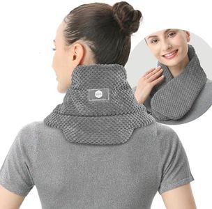 UNCN Microwave Neck Heat pad Warmer with Washable Cover Wide Weighted Heated Neck wrap Pain Relief Heating Pack microwavable Wheat Bags hot Therapy