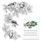 3 PCS Birds Trees Clear Stamps for Card Making and Photo Album Decorations, Tree Leaves Rubber Stamps Birds Background Clear Stamp Seal for DIY Scrapbooking