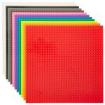 Strictly Briks Classic Baseplates, 12 Pack 25x25cm For Building Bricks, Bases for Tables, Mats, and More, Compatible with LEGO Blocks, Compatible with LEGO Base Plates, Rainbow Colors