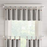 Elrene Home Fashions Tucker Button Solid Window Valance for Kitchen or Bathroom, 60 Inches by 15 Inches, Grey, 1 Valance