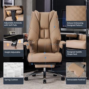 EXCEBET Executive Office Chair – Light Brown Ergonomic Seating