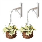 Odoria 1/12 Scale Dolls House Miniature Plants in Hanging Basket and Bracket 2Pcs Mini Wall Plant Hook Miniatures Dollhouse Decoration Accessories, Light Green
