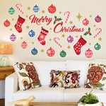 Wallflexi Christmas Decorations Wall Stickers " Merry Christmas Decoration Set" Wall Murals Decals living Room Children Nursery School Restaurant Cafe Hotel Home Office Décor, multicolour