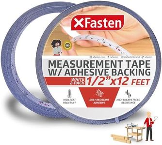 XFasten Tape Measure with Adhesive Back, 0.5-Inch x 12-Feet (2-Pack) Left to Right Peel and Stick Measuring Ruler Tape for Workbench, Woodworking, Sewing; Sticky Self-Adhesive Metal Measuring Tape