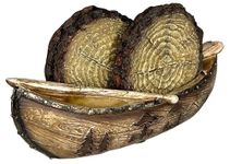 Unique Canoe Coaster Set – Four Full Size Drink Coasters and Holder – Boating Mountain Fishing Lake Cabin Outdoor Trout Stream Rustic Decor