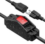 Joinfworld 2 FT Extension Cord with Switch Outdoor 14AWG 3 Prong Switched Extension Cord 15A 125V Waterproof Lighted Extension Cord Inline Switch for Electrical Equipment