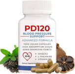 PD120 Blood Pressure Support Supplements, Black Garlic Extract with COQ10 - Blood Pressure Supplements, - 60 Capsules