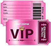 wuguimeii 20 Double-Sided Design Birthday Party Invitations with Envelopes，Movie VIP Party Invitations, Baby Shower Party Invites Supplies Favors（Rose Red）