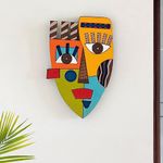 ExclusiveLane Tribal 'African Warrior Mask' Wooden Wall Decor For Living Room Bedroom (11 Inch) | Hand-Painted Decorative Wall Hangings For Home Decoration Wall Decoration Items