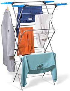 CUQOO Heavy Duty 3-Tier Clothes Airer – Foldable Laundry Drying Rack with 28 Bars, Non-Slip Feet, Space-Saving Design for Indoor/Outdoor Use, Portable Steel Construction