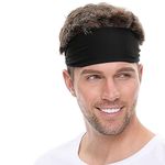 Adi Shakti Creations Best Lightweight Headband Workout Sweatbands for Men & Women (Black, One Size, 1pc) | Gym Equipment | Running, Yoga, Cycling, Tennis, Cricket, Badminton | Sports Unisex Hair Band