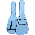 SUQ 40 41 Inch Acoustic Guitar Bag, Waterproof Guitar Case, Black Waterproof Oxford Guitar Bag, Shockproof Electronic Guitar Case, Bass Guitar Bag Gig Bag, Back Hanger Loop (Blue)