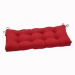 Pillow Perfect Monti Chino Solid Indoor/Outdoor Wicker Patio Sofa/Swing Cushion Tufted, Weather and Fade Resistant, 18" x 48", Red