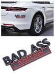 3D Bad Ass Edition Emblem, Car Badge Decal Sticker for Truck SUV and All Cars Exterior Bumper, Fender, Trunk or Tailgate, Cool Badge Decoration Decal for Men and Women (Black/Red)