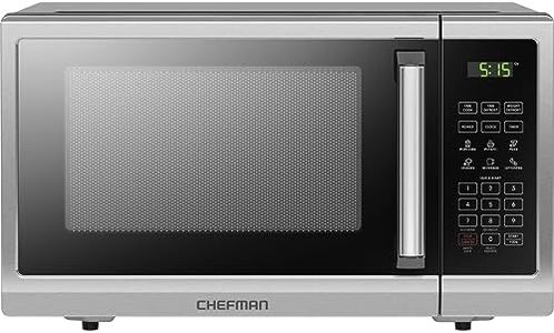 Chefman Countertop Microwave Oven 0.9 Cu. Ft. Digital Stainless Steel Microwave 900 Watt with 6 Presets, Eco Mode, Mute Option, Memory Function, Child Safety Lock, Kitchen, Home, Dorm Essentials