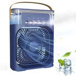 Exxelo SUMMER OFFERs 15 YEAR WARRANTY Portable Cooler for Home Mini Air Portable Fan with 7 Colors LED Light Portable AC with 3 Speed Mode & Water Spray Humidification, Room Home Office SU22