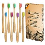 Lamcy Bamboo Toothbrushes for Adults with Medium Bristles | Pack of 8 Natural Bamboo Toothbrush | Eco-Friendly Natural Wooden Toothbrush | Organic Biodegradable Handle | BPA Free Tooth Brushes