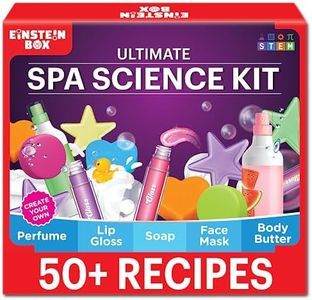 Einstein Box Ultimate Spa Science Kit for for Boys & Girls Aged 6-8-12-14| Birthday Gift Ideas, Lip Gloss Making kit | STEM Projects for 6,7,8,9,10,11,12,13,14 Year Olds | Gift Ideas for Girls |