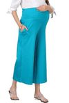 Easy Feed Women's Cotton Lycra Over The Belly Maternity Plazo/Culottes for Pregnant Women for pre & Post Pregnancy (Phiroji) (L)