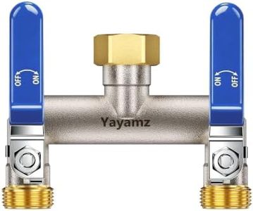 Yayamz 2 Way Hose Splitter, 3/4" GHT Brass Garden Hose Splitter - Blue