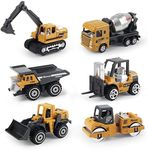 Hapavis Construction Cars Toys Diecast Engineering Vehicle Toy Set Alloy Metal Car Toys Set for Toddlers Kids Boys & Girls Yellow