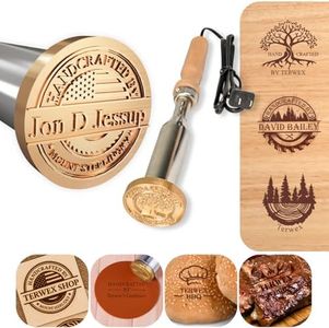 Terwex Custom Electric Branding Iron for Wood, Branding Irons Personalized with Stand, Wood Burning Tool Leather Branding Iron, Woodworking Tools for DIY Crafts Handmade Lover Gift(Electric Handle)