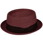 Bailey of Hollywood Men's Waits Braided Pork Pie Hat Fedora, Chili Pepper, L