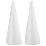 2pcs Children Cone Craft Christmas Cone Trees Stickers Kit Cone Adornments Mini Xmas Tree Fosm White