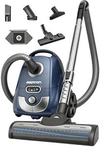 Aspiron Canister Vacuum, 1600W/40Kpa Canister Bagged Vacuum,4QT Dust Bag, H13 HEPA Filter, 5 Tools, Pet-Friendly,Variable Power Control,for Carpets, Hardwood Floors, Stairs, Pet Hair, Household,Car
