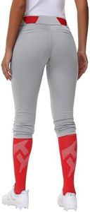 MIVEI Women's Adult Utility Tweeners Softball Pants - Woman Low Rise 3/4 Tapered Leg Track Pants Dual-Layer Knee Youth Girls