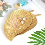 Daily Rituals Small Golden Leaf Tray - Luxury Decorative Plastic Serving Tray for Jewelry, Snacks & Home Decor